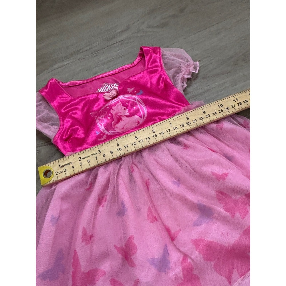 Wicked Movie Glinda Good Witch Pink Butterfly Tulle Nightgown Dress Toddler 2T - Picture 5 of 6